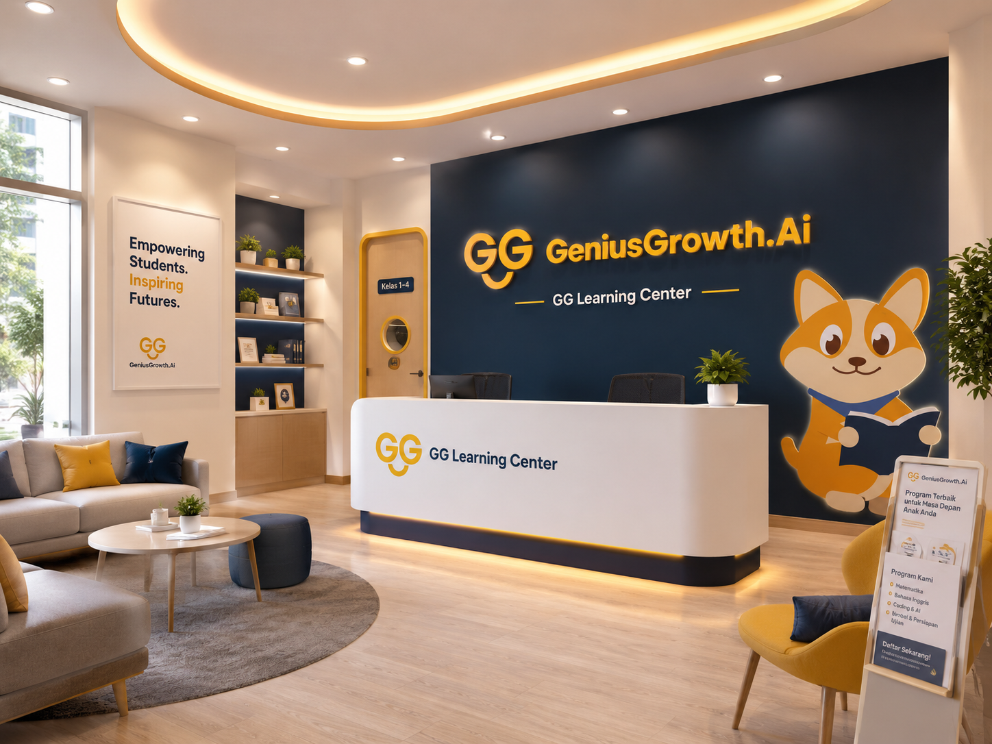 Lobby dan ruang tunggu GG Learning Center